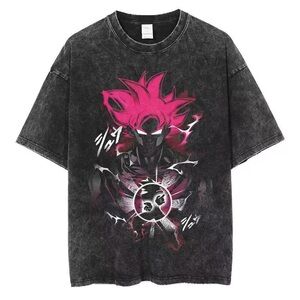 Graphic Black T-Shirt with Pink Design